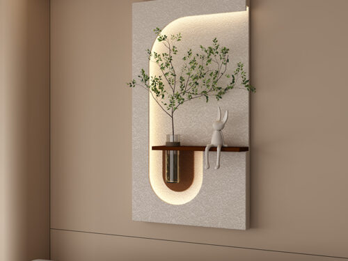 Vase Hydroponic Decorative Painting, Cream-Style Entryway 3D Physical Decorative Painting, Sandstone Wall Lamp Art
